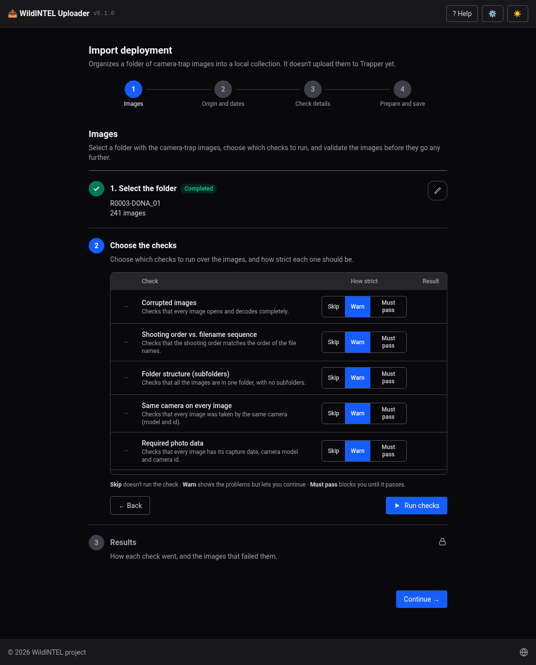 Stage 1 — Choose the checks