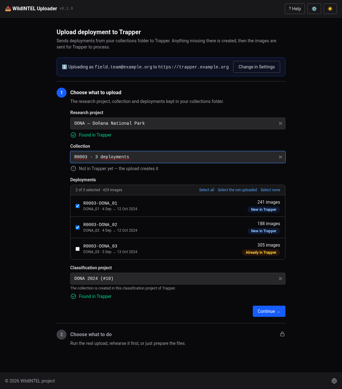 Upload — what to upload